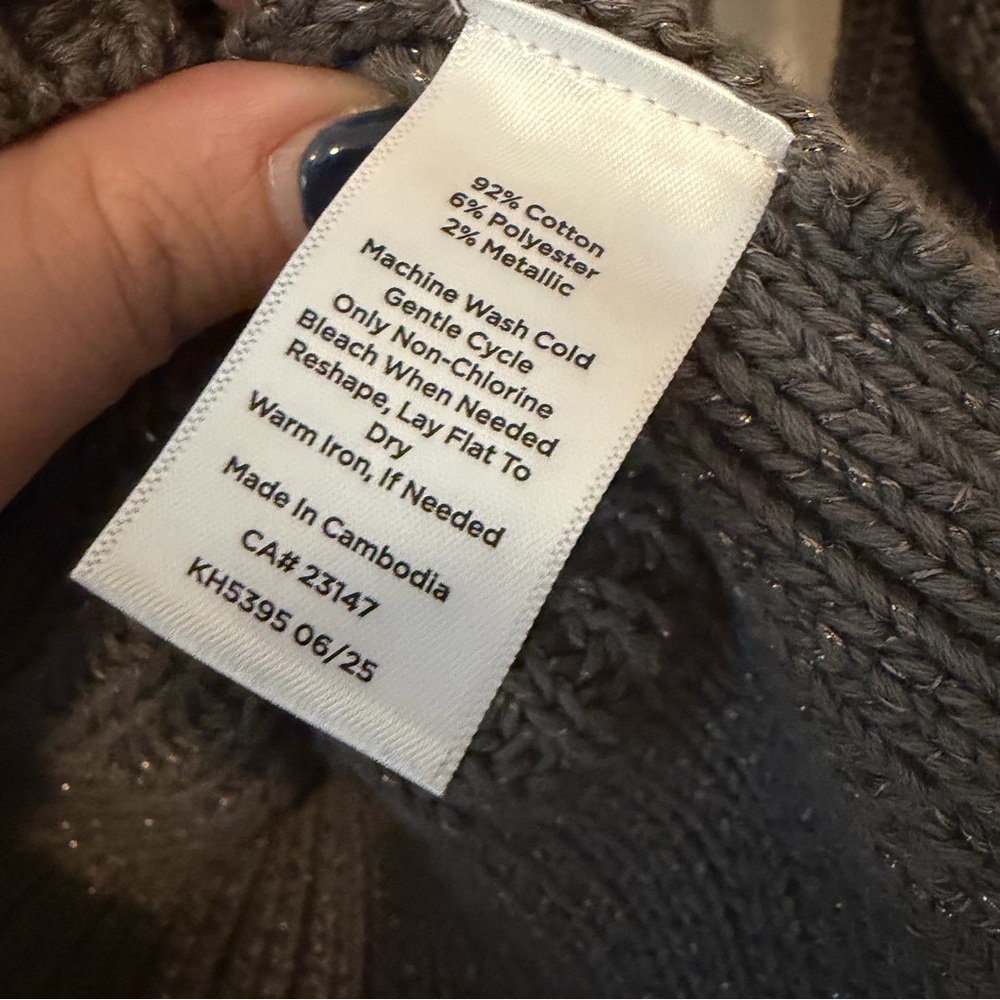Haven Well Within Women's Gray Shimmer Knit Belted Cardigan Sweater - Picture 5 of 5